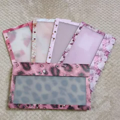 17．A6リフィル　5枚セット　貯金　家計管理　生活費　仕分け　シール収納　新品・未使用　ハンドメイド　紙もの