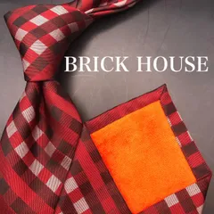 【美品】BRICK HOUSE ブリックハウス ネクタイ チェック柄 赤 レッド