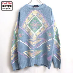 80s vintage CHAPS ネイティブ柄 RalphLoren 兵隊タグ ニットセーター メンズ 表記Mサイズ