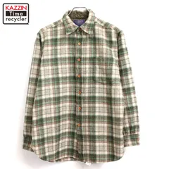 70s USA製 vintage PENDLETON チェック柄 ウール 長袖シャツ メンズ 表記Lサイズ