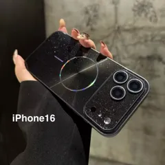 iPhone16 グリッター オーロラ メタリック ラメ ブラック 黒 MagSafe マグセーフ ワイヤレス充電 全面レンズ保護 スマホケース 携帯ケース ソフトケース