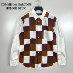 COMME des GARCONS HOMME DEUX CDG AD2013 CHOCO block L/S shirts M DL-B038 コムデギャルソン オムドゥ ブロック柄 パッチワーク 長袖シャツ 希少 アーカイブ レアのサムネイル