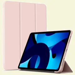 三つ折り スタンド 耐衝撃 軽量 A2777 スマートカバー A2757 A2696 第10世代用 オートスリープ/ウェイク機能対応 10.9インチ 2022 ケース ライトピンク 10世代 iPad BFGTSJF