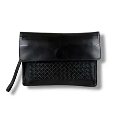 ボッテガヴェネタ　BOTTEGA VENETA クラッチバッグ　セカンドバッグ　イントレチャートレザー　ブラック　黒