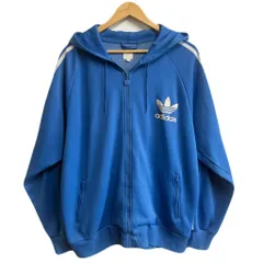 adidas アディダス トレフォイル トラックジャケットパーカー ジップアップパーカー 青 ブルー XLサイズ No.M813