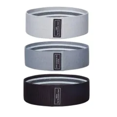 [DeerLuxe] ヒップバンド 3本セット 強度別 トレーニングチューブ ゴムバンド エクササイズバンド 滑り止め付 ヒップアップ 美脚 美尻 筋トレ ダイエット 締め付け (C.グレー/ダークグレー/ブラック) [C.グレー/ダークグレー/ブラック]