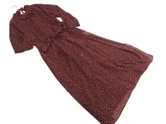 MERCURYDUO マーキュリーデュオ シアー ドット ワンピース sizeF/エンジ×白 ■◇ レディース