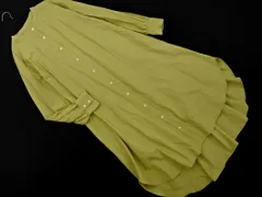 grove グローブ バンドカラー シャツ ワンピース sizeM/黄緑 ■◇ レディース