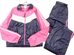 adidas アディダス ウインドブレーカー ジャケット パンツ セットアップ sizeM/ピンクｘ紺 ■◇ レディース