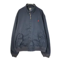 Polo by Ralph Lauren ポロ ラルフローレン ハリントンジャケット スイングトップ ネイビー(メンズ XXL)中古 古着 X4194