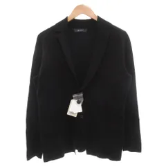 ナノユニバース nano universe タグ付き ミラノリブニットジャケット シングル 2B コットン M 黒 ブラック /GV ■YHS16