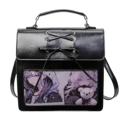 [ハルジオ] 痛バッグ リュック 痛バ 推し活リュック 推し活バッグ いたばっく ブラック ホワイト シルバー 黒 白 銀 推し活 かわいい おしゃれ 人気 シンプル 普段使い イベント (黒色) [ブラック]