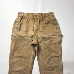 カーハート carhartt ダブルニー ダック ペインター パンツ W32 L34 ブラウン 茶 ワークパンツ USA製 アメリカ製 米国製 90s 00s ビンテージ ヴィンテージ 鬼フェード 色落ち 雰囲気 ボロ ワーク ダメージ 古着