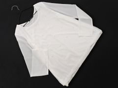 COMME CA ISM コムサイズム シフォン 切替 カットソー sizeM/白 ■◇ レディース