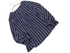 INGNI イング プルオーバー ストライプ ブラウス シャツ sizeM/紺 ■◇ レディース