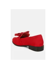 ロンドンラグ レディース シューズ スリッポン・ローファー ヒール London Rag Womens Havisham Bow Accent Heeled Loafers Red レッド