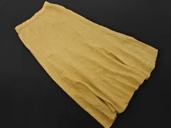 earth music&ecology アースミュージック＆エコロジー チェック ロング ロング スカート sizeF/マスタード ■◇ レディース