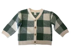 k05250923012　H&M　EUR92　緑×白　90サイズ程度　アウター　その他アウター　秋冬