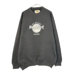 90年代 USA製 Hard Rock Cafe ハードロックカフェ ロゴ スウェット ブラック(メンズ X-LARGE)中古 古着 X4197