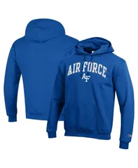 チャンピオン メンズ アウター パーカー・スウェット ロゴ Champion Mens Royal Air Force Falcons Arch Over Logo Pullover Hoodie Royal