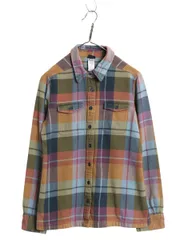 【お得なクーポン配布中!】 パタゴニア ロングスリーブ フィヨルド フランネル シャツ レディース S 程 12年製 チェック 長袖シャツ ネルシャツ マルチカラー ボックス