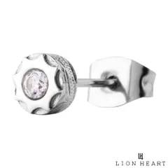 ライオンハート ハワイアン スタッズピアス クリアジルコニア サージカルステンレス シルバー 片耳用 1点売り メンズ ブランド LION HEART