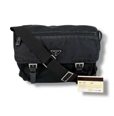 PRADA プラダ　トライアングルロゴ　ショルダーバッグ　クロスボティバッグ　テスートナイロン　ブラック　黒
