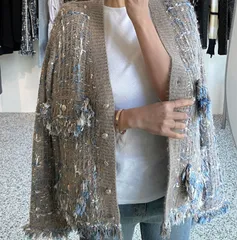 ツイード カーディガン ニットジャケット レディース 韓国 韓国ファッション フリンジ ツイードジャケット ニットカーディガン ジャケット風カーディガン おしゃれ 可愛い 大人可愛い きれいめ 上品 高見え 羽織り 秋冬 春 トレンド オフィスカジュアル 通勤