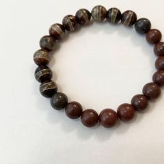一点物】三眼念珠 ブレスレット 12mm 内周22cm 全珠三眼 老礦天珠 