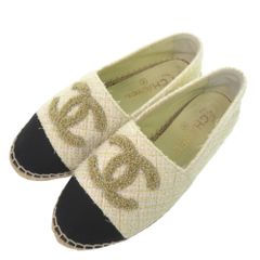 CHANEL シャネル パール ロゴ エスパドリーユ スリッポン ローファー