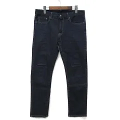 ユニクロ UNIQLO ストレッチ セルビッジ スリムフィット ジーンズ デニム パンツ ネイビー 33 321-409656