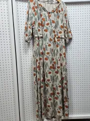 (1311)フラワー パータン ロング ONE PIECE Free サイズ