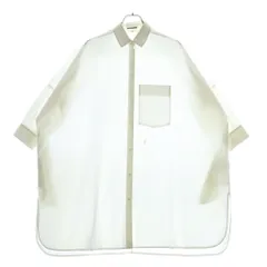 JIL SANDER (ジルサンダー) 22SS ロゴ刺繍 7分袖シャツワンピース レディース ホワイト JSXU600605 WU245500100