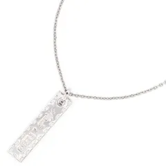 FENDI (フェンディ) Made FENDI プレートロゴ ネックレス シルバー