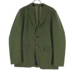 美品 TAKEO KIKUCHI タケオキクチ 長袖 テーラードジャケット 3 カーキグリーン メンズ 古着