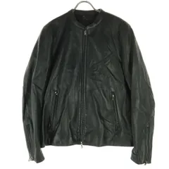 TAKEO KIKUCHI タケオキクチ レザー シングルライダースジャケット L ブラック 羊革 メンズ 古着