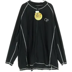 未使用 ocean pacifi sunwear オーシャンパシフィックサンウェアー プリント 長袖 ラッシュガード 6L ブラック メンズ 古着