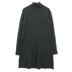 ZARA ザラ 長袖 ニット 膝丈ワンピース M グレー レディース 古着