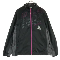 美品 le coq sportif ルコックスポルティフ ロゴプリント ジップアップ ウインドブレーカー O ブラック レディース 古着のサムネイル