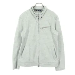 SHIPS シップス マルチカラーファスナー スウェット シングルライダースジャケット L ライトグレー メンズ 古着