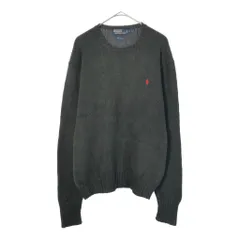 90年代 Polo by Ralph Lauren ポロ ラルフローレン コットンニットセーター ブラック(メンズ M)中古 古着 X4205