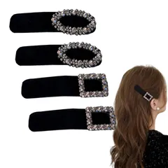 shefun ヘアピン 前髪 おしゃれ 黒 パッチンピン 4個セット 跡がつかない 前髪クリップ  前髪ピン ヘアクリップ 大人 髪飾りJP230 ブランド: shefun