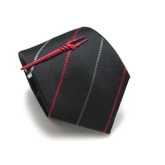 【新品】 [スワンク] エヴァンゲリオン EVANGELION ロンギヌスの槍 ネクタイ ＆ タイバーセット（レッド） 黒 1