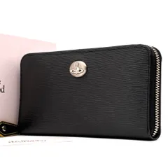 未使用に近い Vivienne Westwood ヴィヴィアンウエストウッド オーブ エピレザー 長財布 箱付き ユニセックス メンズ レディース ブラック