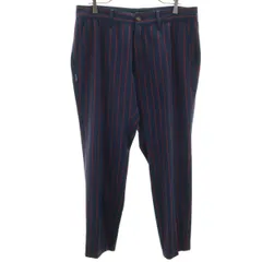 Jack Bunny!! ジャックバニー ストライプ柄 ゴルフ ロングパンツ 6 ネイビー メンズ 古着