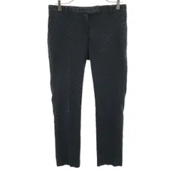 TOMORROWLAND トゥモローランド 日本製 ドット柄 スリムパンツ 38 チャコールグレー 水色 レディース 古着