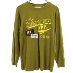 VVV ブイブイブイ 長袖 Tシャツ M 抹茶色 ロンT レディース 古着