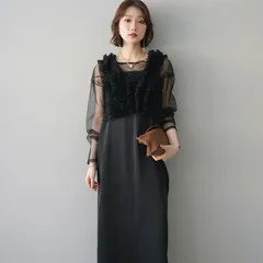 チュールフリルアンサンブルキャミソールドレス 3点SET/BLACK lumier同型