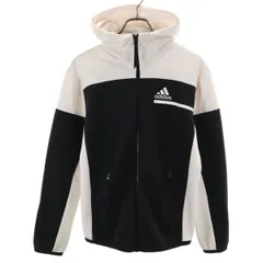 adidas アディダス バイカラー 長袖 ジップパーカー S ブラック メンズ 古着