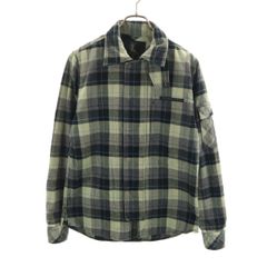 HYSTERIC GLAMOUR ヒステリックグラマー 日本製 チェック柄 長袖 シャツジャケット S グレー系 メンズ 古着